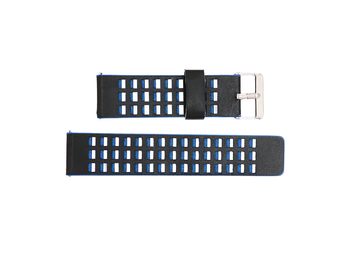 Pulseira De Couro 22mm Para Realme Watch 2/2 Pro E Amazfit Gtr 3 Smartwatch Bicolor Preto Azul
