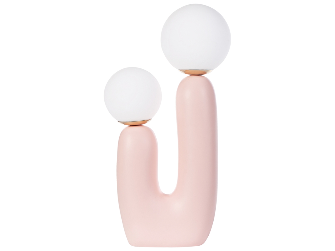 Lámpara de mesa BELIANI Tulun de Resina Rosa 25x25x40