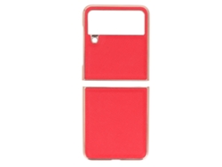 Capa De Couro Dobrável Resistente A Arranhões Para Samsung Galaxy Z Flip4 Vermelha