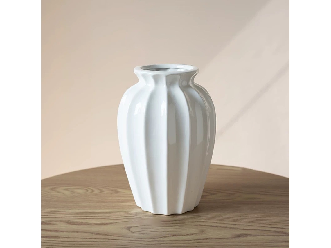 Jarrón De Cerámica De Lujo Asequible, Jarrón Decorativo, Centro De Mesa Para Flores, 25 × 12 × 12 Cm