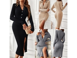2026-vestido De Punto Sexy Otoño Invierno 2022 Mujer Slim Falda Un Paso