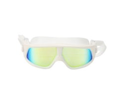 Gafas de natación para adultos antivaho con protección UV de silicona blanca