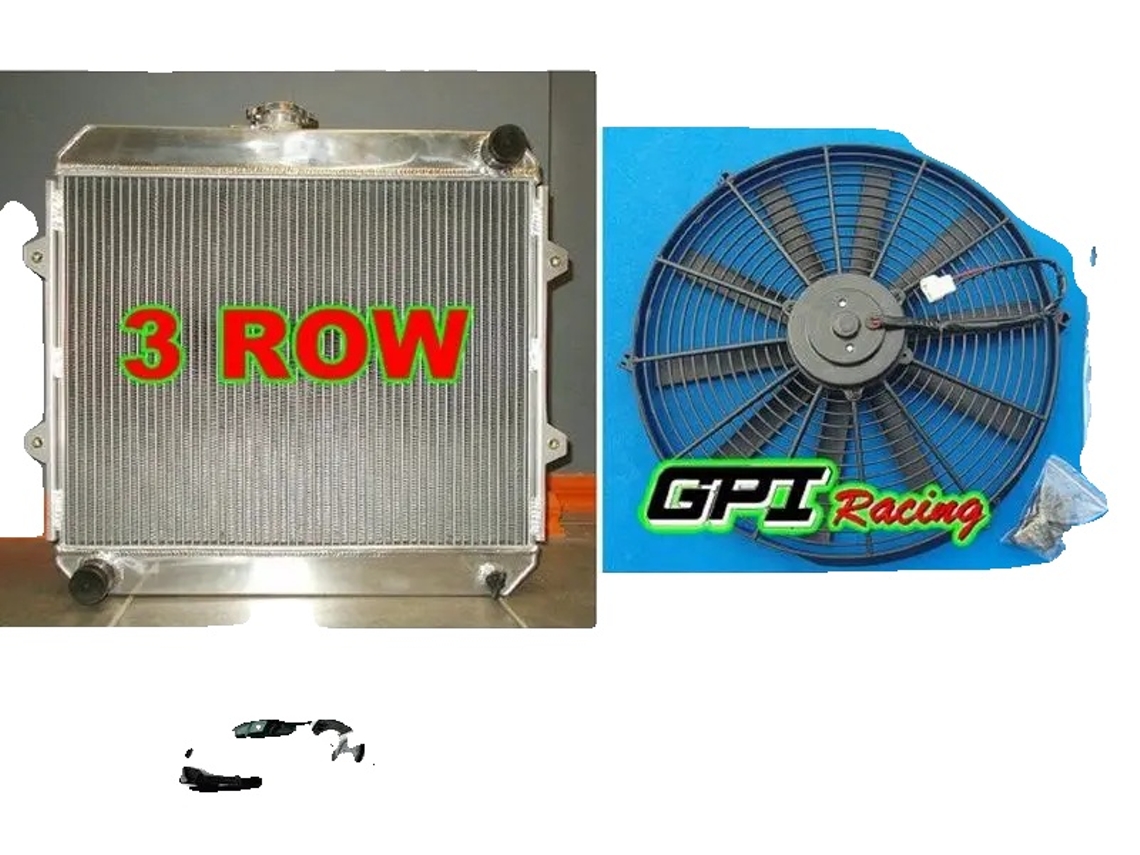 Radiador, construcción de aluminio, configuración de 3 filas, radiador y ventilador OEM