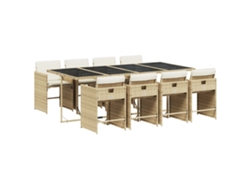 Maison Exclusive - Set Comedor De Jardín 9 Pzas Con Cojines Ratán Sintético Beige