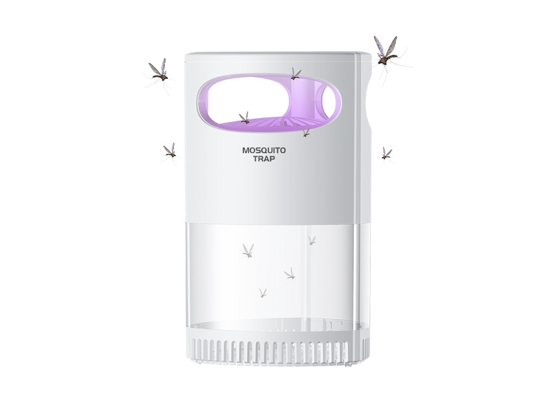 Lámpara antimosquitos inalámbrica y silenciosa con alimentación USB tipo C, atrayente de mosquitos con succión totalmente automática (blanca)