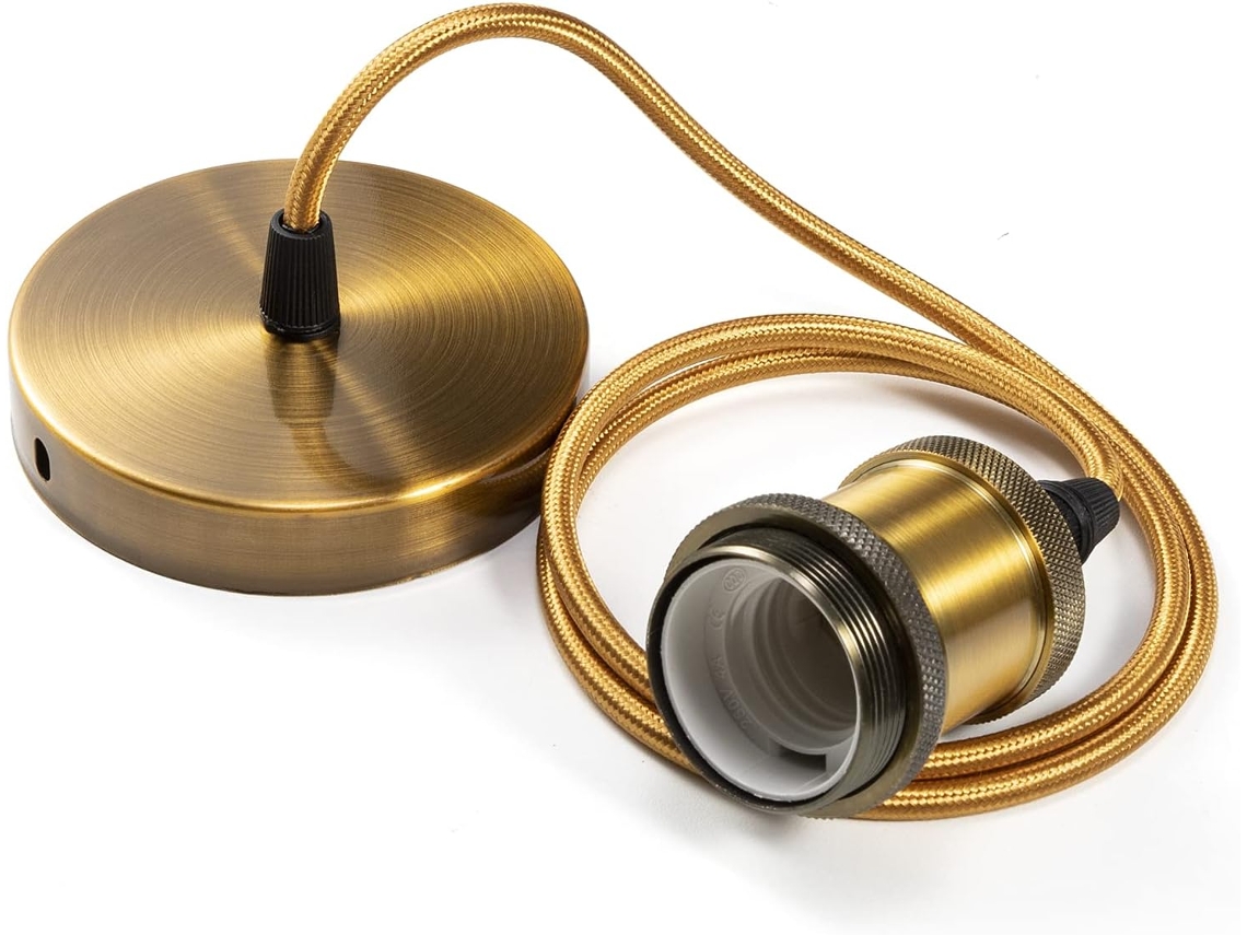 MEOIRUERY Lámpara colgante de estilo moderno, acabado dorado, para vestíbulo de hotel, lámpara de techo para bar con portalámparas E27.