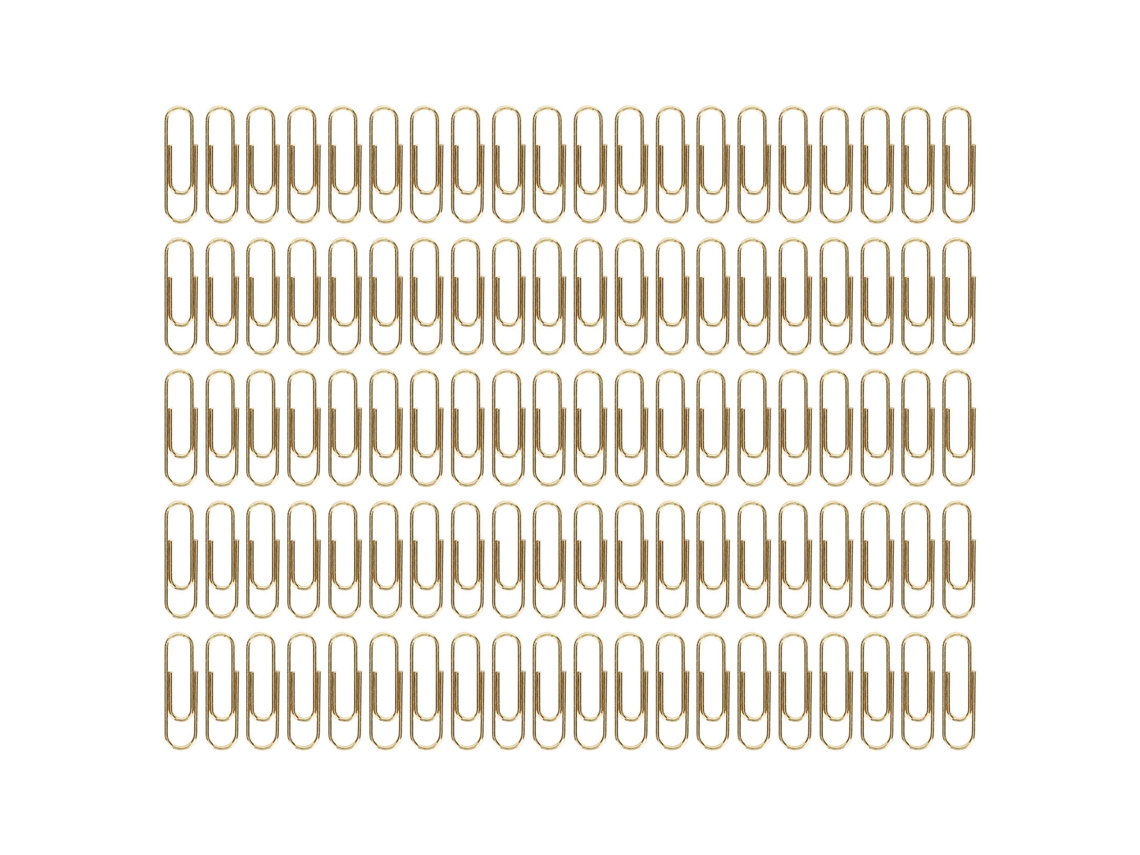 1.1in 100pcs Clips De Papel Metálicos Antioxidantes Resistentes Al Deslizamiento Para Oficina Oro