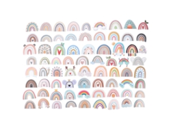 Pegatinas decorativas de arcoíris para equipaje, pegatinas de papel, 400 unidades, estilo boho.