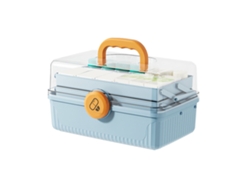Caja Portátil Azul Para Guardar Medicamentos, De Gran Capacidad, Impermeable Y A Prueba De Golpes, Con 3 Capas.