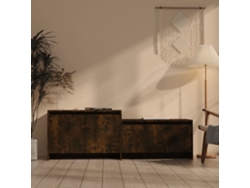 Mueble de Armario Tv 146,5X35X50 Cm Aglomerado Color Roble Ahumado