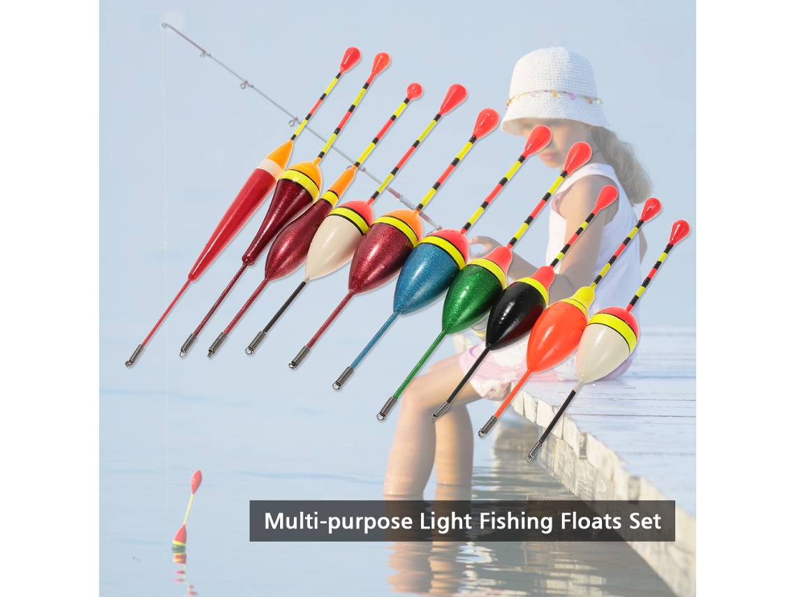 Juego De 10 Flotadores De Pesca Multiusos Con Indicadores De Picada Iluminados - Accesorios De Pesca