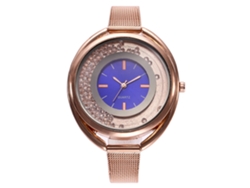 Reloj Unisex Zhoulianfa Con Correa De Malla, Movimiento De Cuarzo Analógico, Azul Real.