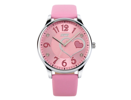 Relojes para Mujer Correa de Cuero de Cuarzo Reloj Impermeable-Rosa LUUCOZK