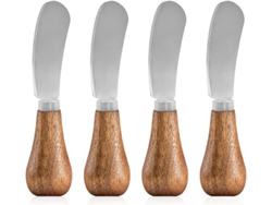 4 cuchillos pequeños de madera para mantequilla de 12,5 cm - Para queso/mermelada