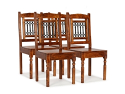 Sillas de comedor 4 piezas de madera maciza clásicas DKD HOME DECOR