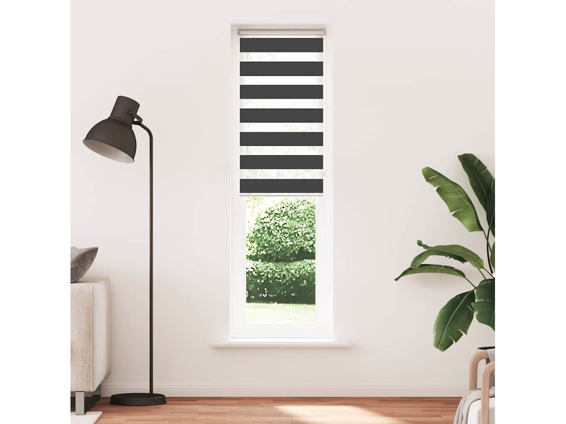 Maison Exclusive - Estor Cebra Negro 60x230 Cm Tejido Ancho 55,9 Cm Poliéster