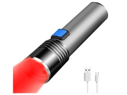YEMAESRE Luz Roja Linterna Led Mini Bolsillo Luz Roja 3 Modos Observación Nocturna con Zoom Astronomía Negro