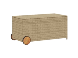 Caja de almacenamiento de jardín con ruedas MAISON EXCLUSIVE Mimbre Beige Mixto (190 l)