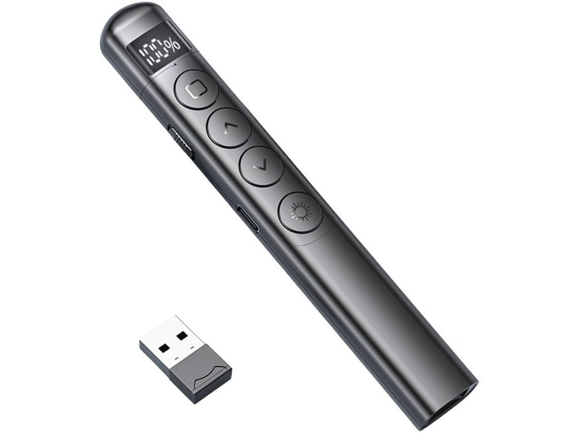 Presentador Usb Inalámbrico Pantalla Digital Lcd Presentación De Diapositivas Powerpoint Recargable Presentación Láser Gertiz