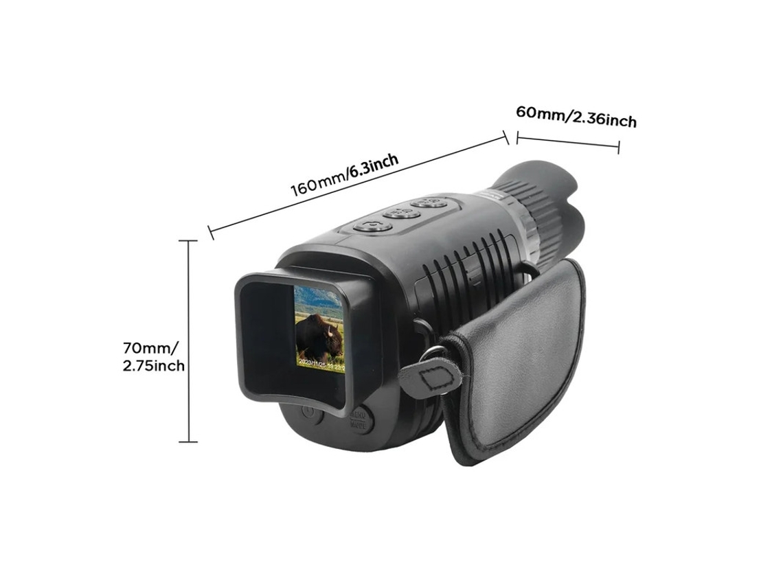Monocular de visión nocturna infrarrojo 1080p para 100 grados de oscuridad, viajes, camping, caza, vigilancia, negro Bestvite