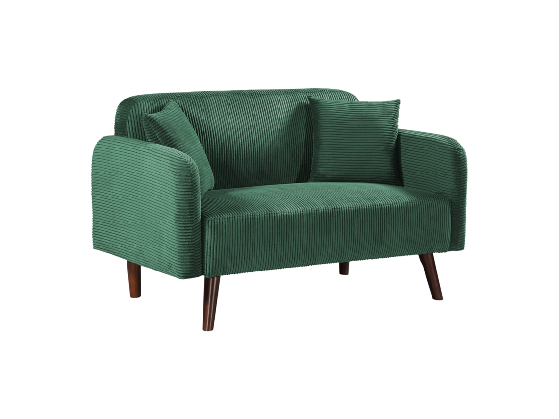 Sofá De 2 Plazas Midt 132x70x81 Cm Pana - Verde [EN.CASA]