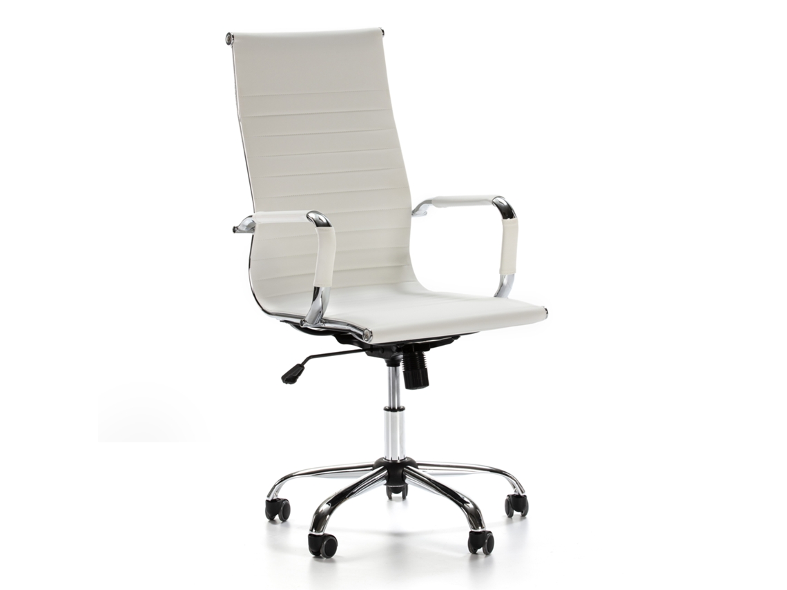 Sillón de Oficina Londres reclinable Blanco Piel sintética Altura Ajustable VS VENTA-STOCK 55 x 71 x 107