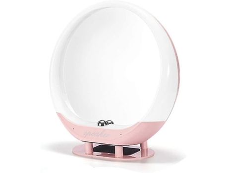 Altavoz Bluetooth Led de Escritorio para Espejo de Maquillaje Inteligente Altavoz de Viaje con luz Nocturna Rosa BISBISOUS