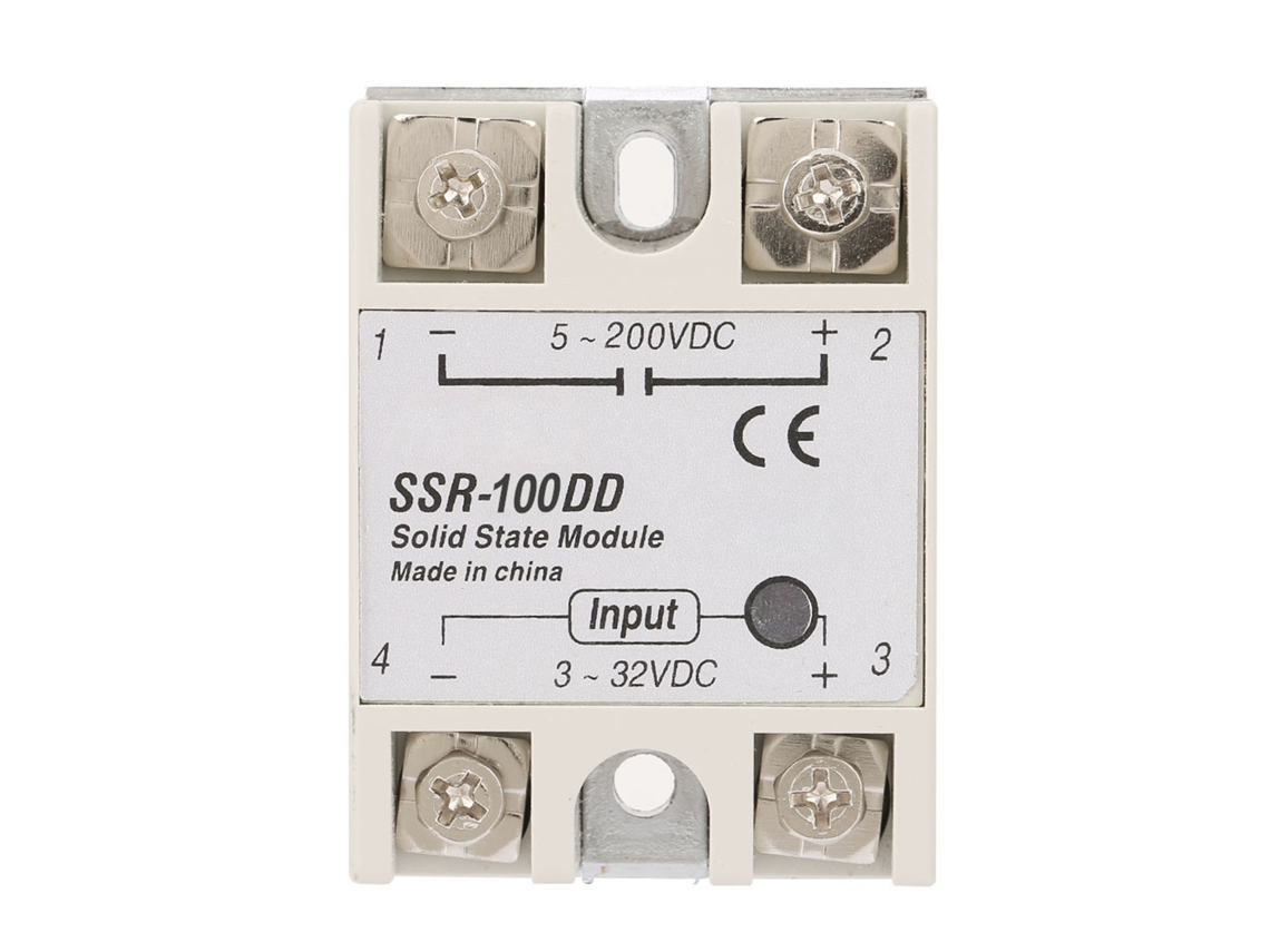 Módulo De Relé De Estado Sólido Ssr-100dd Entrada De Control Cc 3-32v Salida Cc 100a