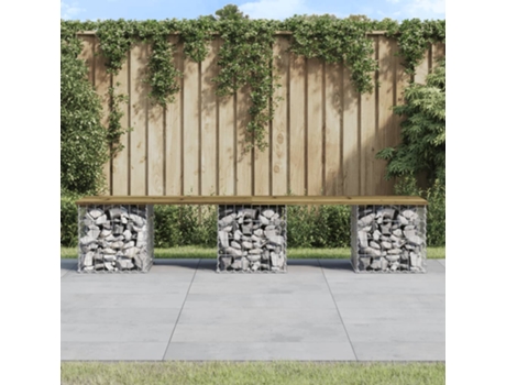 Banco De Jardín VIDAXL Marrón Madera (203x44x42 cm)