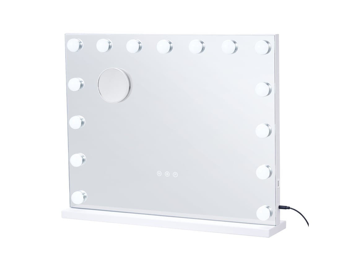Espejo De Tocador Estilo Hollywood De Succebuy Con Luces, 22,8 X 18,1 Pulgadas, Color Blanco