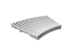 Rejilla de polímero resistente al cloro y a los rayos UV, 34 mm, articulada, adaptable y antideslizante para piscinas - Caja de 295 mm, 4,9 metros lineales