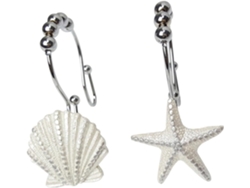 Para Cortinas De Baño En Acero Inoxidable Juego De 12 Anillas Varios Estilos Diseño De Estrella De Mar Y Concha,