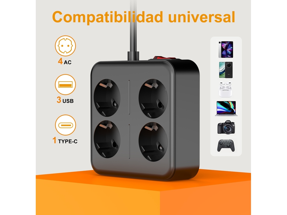 Un Protector Contra Sobretensiones 8 En 1 Y Una Base De Acoplamiento Para Portátil Para Trabajar Desde Casa.