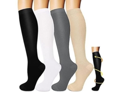 Medias De Compresión 4 Pares Para Mujer Y Hombre Edema Varices Running Rápido Secado Confort L-2xl Conjunto 1