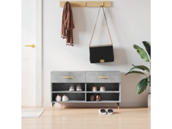 Mueble Zapatero | Banco Zapatero Madera De Ingeniería Gris Hormigón 102x35x55 Cm