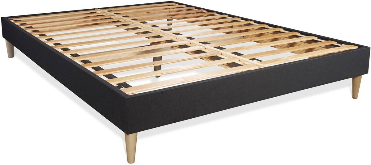 Conjunto de Somier Negro + Colchón ROYAL PALACE BEDDING Nottingham (160x190 cm - Espuma Viscoelástica)