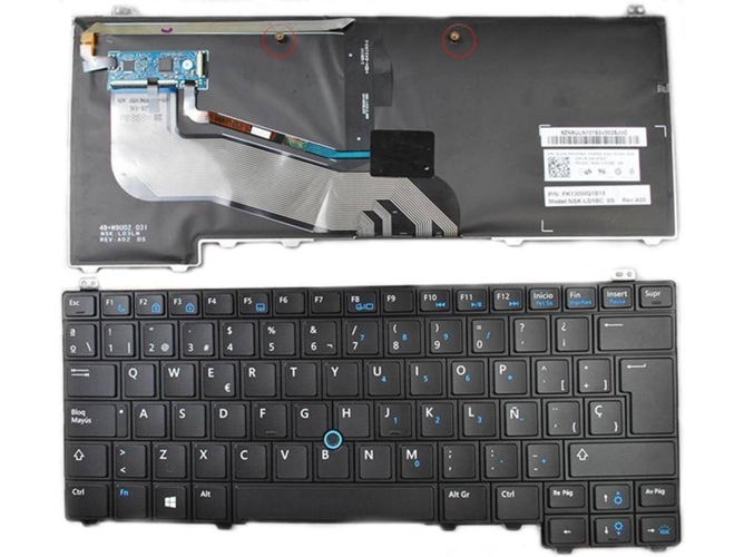 Teclado para Dell Latitude E5440 Negro (Con Point, Backlit, Win8)