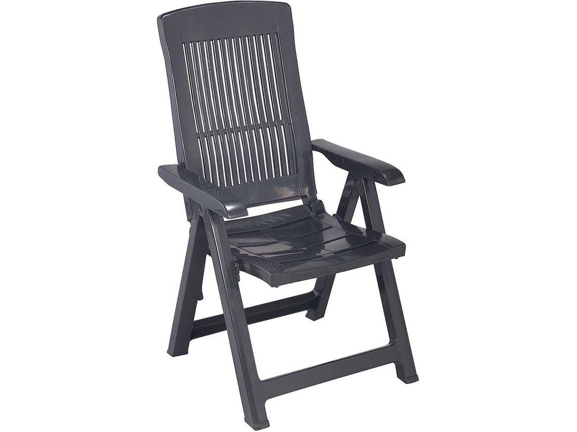 Silla de Jardín IPAE-PROGARDEN Plegable (Gris - Polipropileno - 58,5x58,5-95x92-110,5 cm)