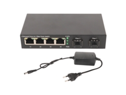 Switch De Fibra Sfp 6 Portas 10/100/1000m Adaptativo Com Indicadores Led Para Rede De Escritório Plug Eu 100-240v