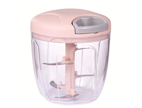 Picadora de cebolla de 900 ml Picadora de cebolla manual Diseño de cordón manual Transparente para cortar cebollas, ajos, frutas y verduras(Rosa) C...