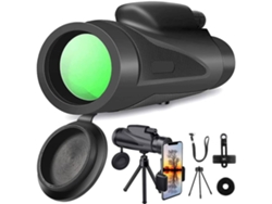 Monocular ENZONS Telescopio 12X50 Hd Telescopio de alta potencia Antivaho a prueba de polvo a prueba de polvo con trípode adaptador para teléfono inteligente-Negro