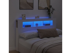 Cabecerocabecero De Camapanel De Cabecera Con Led Madera De Ingeniería Blanco 160x18,5x103,5 Cm