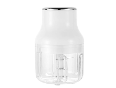 Mini picador de ajo eléctrico, apto para cortador de verduras/picadora de carne/triturador de frutas/molinillo de ensalada (250 ml, blanco)