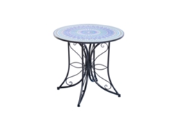 Mesa Redonda Comedor Metal Ceramica Negro 80x80x76cm