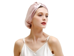 2026-gorra De Seda Natural Para Mujer Cuidado Del Cabello Bonnet Nocturno Con Elástico Suave Y Diseño De Lazo Rosa