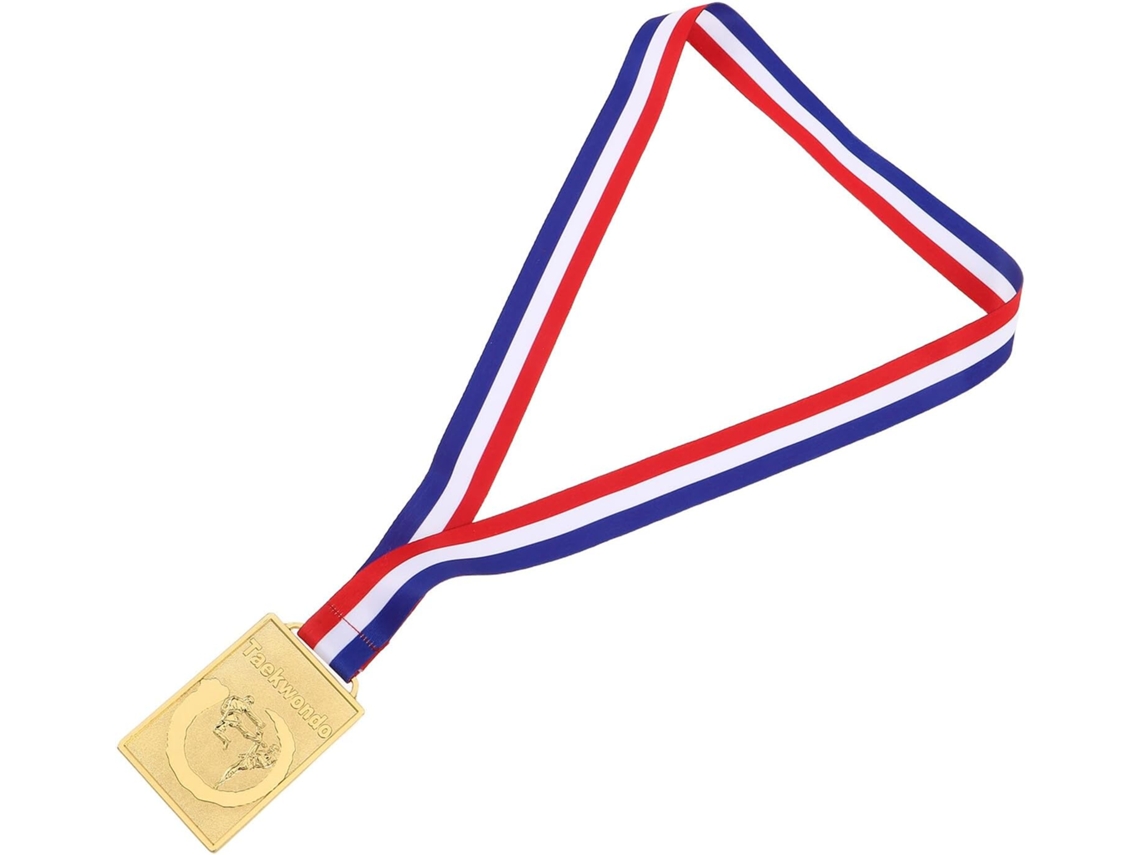 Medalla de Honor de Taekwondo en metal chapado en oro, cuadrada, 1 unidad.