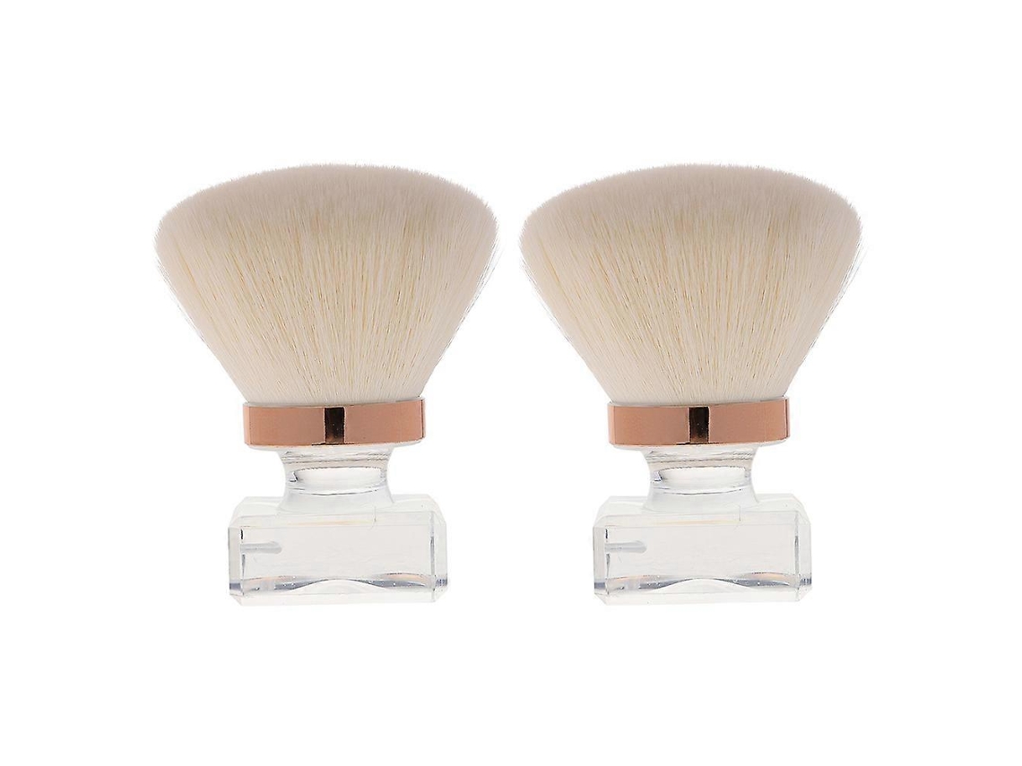 Juego de 2 brochas de maquillaje Rosewell para mujer, polvos sueltos, base, maquillaje diario, mango cómodo.