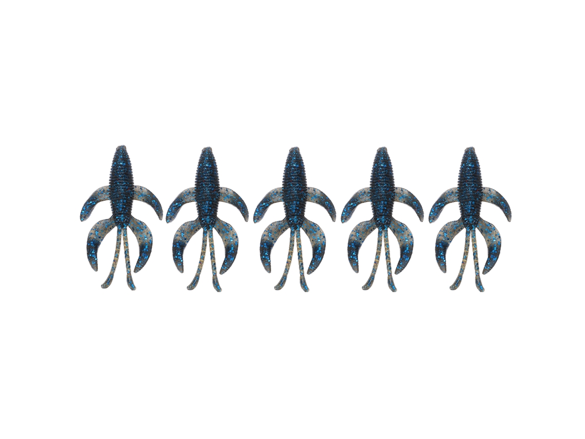 2026rebe-5pcs Cebo Suave De Pesca Camarón Artificial Para Agua Dulce Y Salada Azul Oscuro