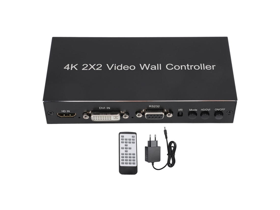 Divisor de TV 4K 2x2 con conexión giratoria de 90°, 180° y 270°, interfaz multimedia de alta definición, 1 entrada, 4 salidas, enchufe europeo.