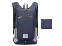 Mochila de senderismo ligera y plegable, ideal para viajes al aire libre y ciclismo, para hombres y mujeres. Azul oscuro.
